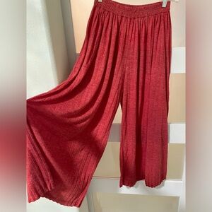 Flowy Red Wide-Leg Pants